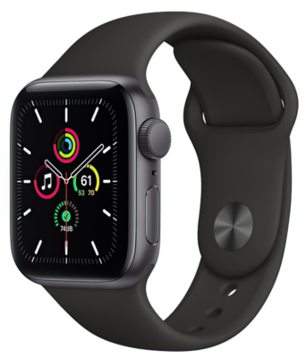 Apple Watch SE GPS 40mm Space Gray Aluminum Case w. Black Sport B. (MYDP2) UA