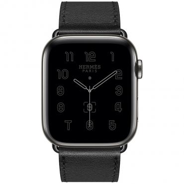 Apple Watch Hermes Series 6 44mm Space Black Stainless Steel with Single Tour Black ( MG3H3)