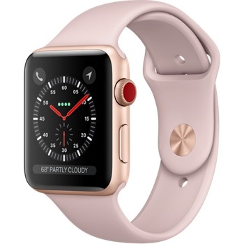 

Apple Watch Series 3 GPS + LTE 42mm Gold Aluminium Case with Pink Sand Sport Band (MQK32 ) б/у