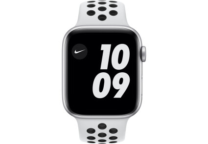 Apple Watch Nike Series 6 GPS 44mm Silver Aluminum Case w. Pure Platinum/Black Nike Sport B. (MG293) 