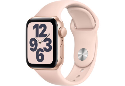 Apple Watch SE GPS 40mm Gold Aluminum Case w. Pink Sand Sport B. (MYDN2) UA