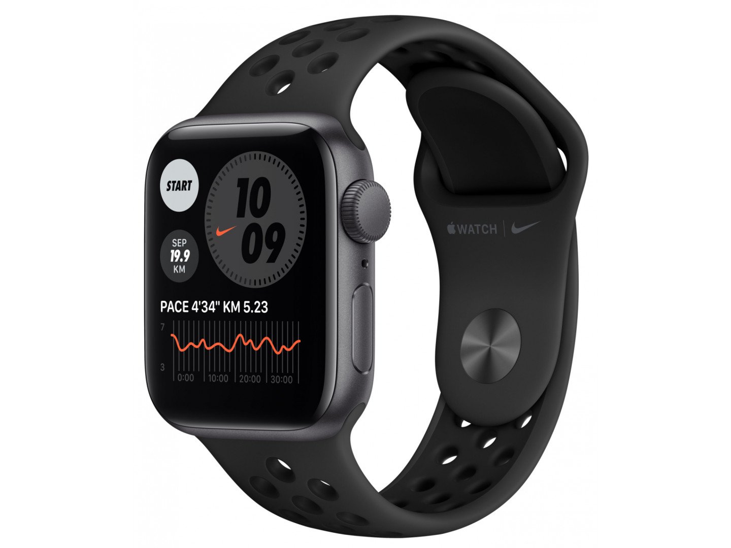 Apple Watch Nike SE GPS 44mm Space Gray Aluminum Case w. Anthracite/Black Nike Sport B. (MYYK2) UA