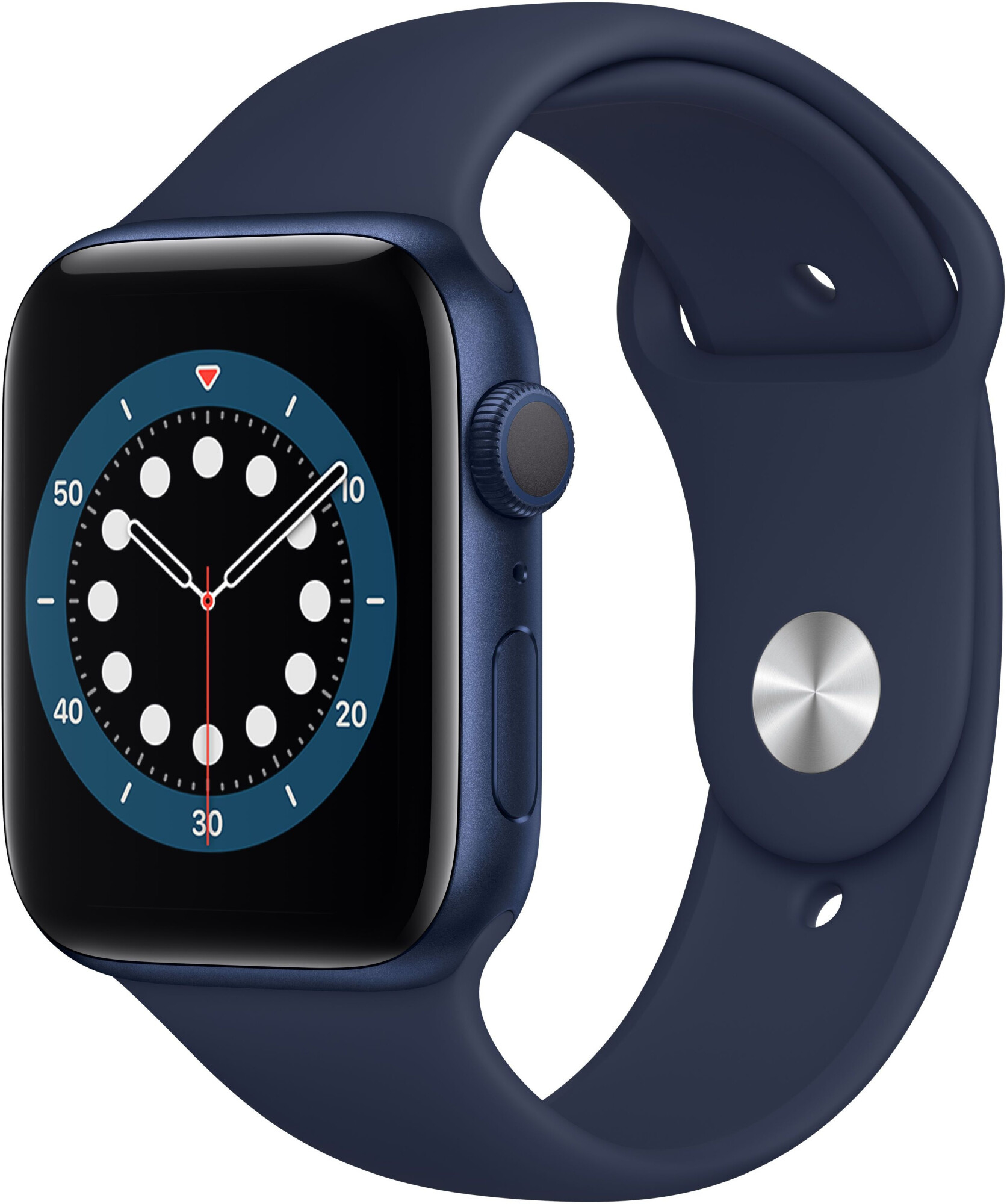 Apple Watch Series 6 44mm Blue Aluminum Case with Deep Navy Sport Band (M00J3) 